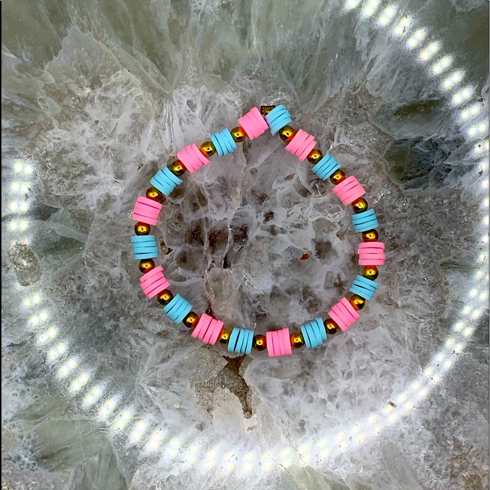 Clay bead bracelet “Cotton Candy”